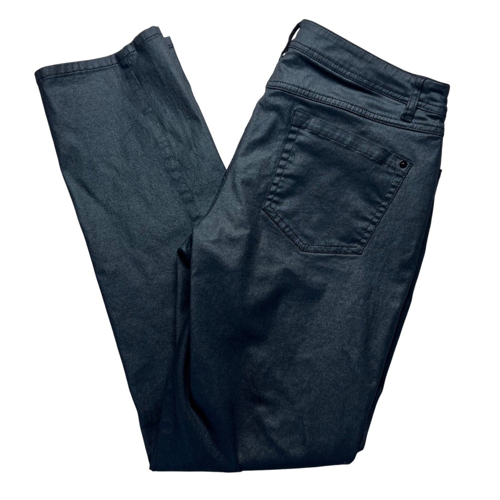 INC International‎ Concepts Black Coated Skinny Jeans Curvy Fit 8 Waxed Denim